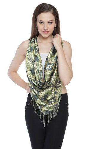 Silk Multi Colour Digital Printed Triangle Scarves