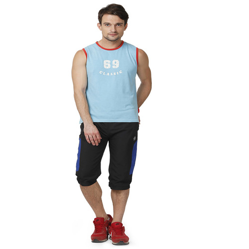 Men's Capri - NS Polyester with Inside Net | Black and Royal Blue, Stylish Design, Suitable for Adults in Summer, Available in Sizes S-XXL