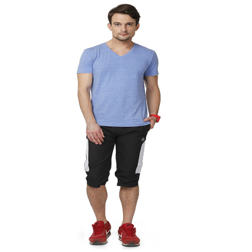 Mens Capri Black & White - NS Polyester with High-Quality Net, Sizes S-XXL | Stylish Design for Adults, Perfect for Summer Wear