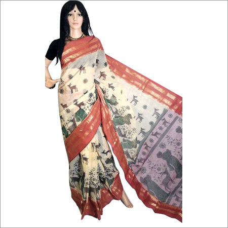Ladies Designer Handprint Saree