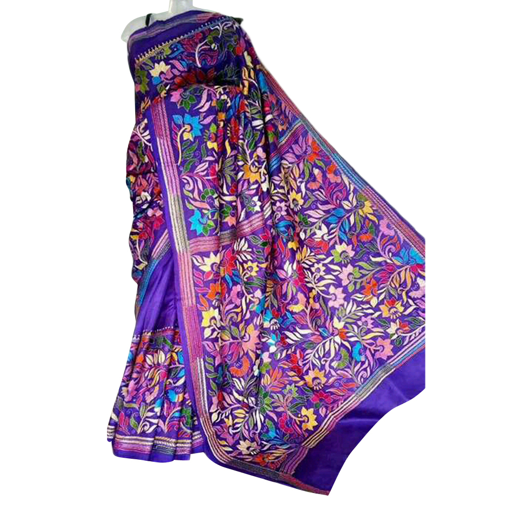 Ladies Printed Kantha Stiched Saree