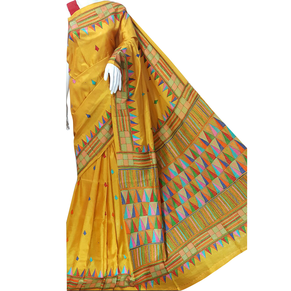 Ladies Casual Kantha Stitched Saree