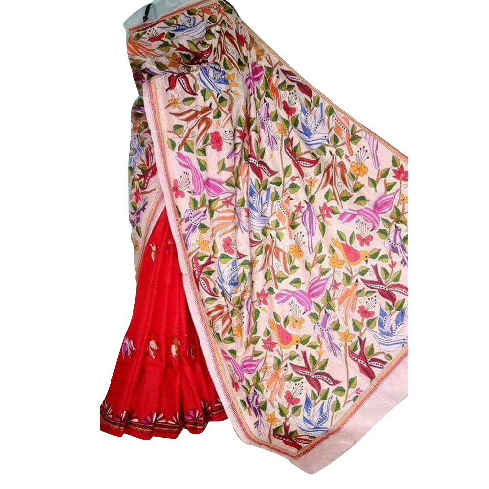 Ladies Printed Kantha Stitched Saree