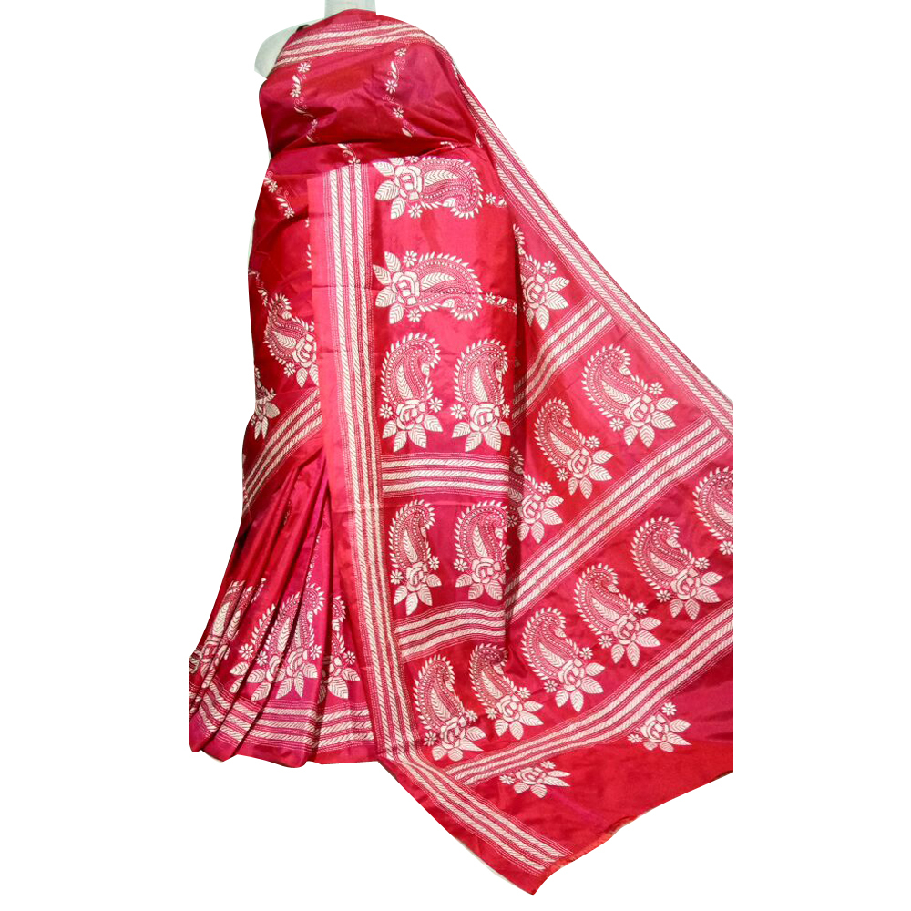 Ladies Printed Kantha Stitched Saree