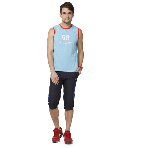 Mens Capri - NS Polyester with Inside Net, Size: S-XXL, Color: Navy & Blue, Style: Stylish Shorts, Ideal for Summer Wear