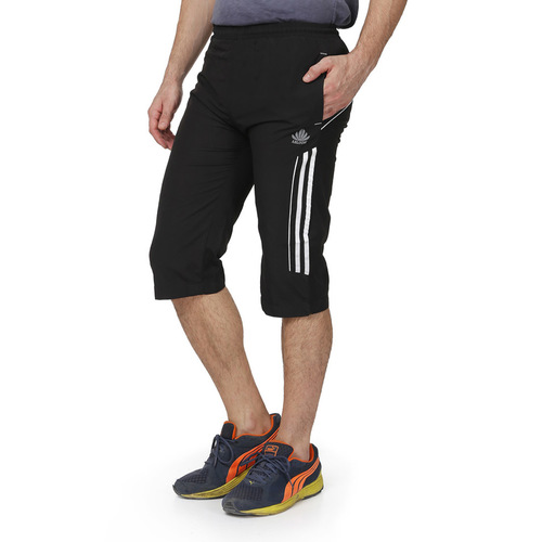 Mens Capri - NS Polyester & High Quality Net, Size S-XXL, Black & White Color, Stylish Summer Shorts for Men