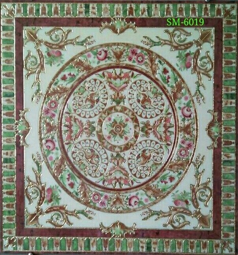 Designer Rangoli Tiles - Ceramic 12x12 Inches Off-White | Glossy Finish Durable Intricate Designs Unique Patterns Easy Installation