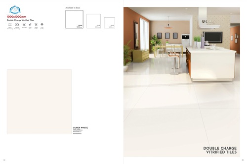 Digital Floor Tiles - Ceramic, 60x60 cm, Matt Finish, 10 mm Thick | Durable, Scratch Resistant, Water Resistant, Easy Cleaning, Stylish