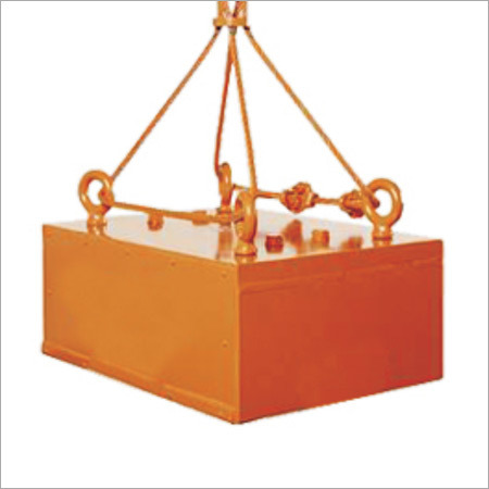Suspension Magnet - 500 Kilograms 240 Volt Power Rectangle Shape Orange Color | Ideal for Extracting Pure Iron from Metal Mixtures
