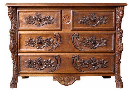 Hand carved furniture chest of drawers cabinet