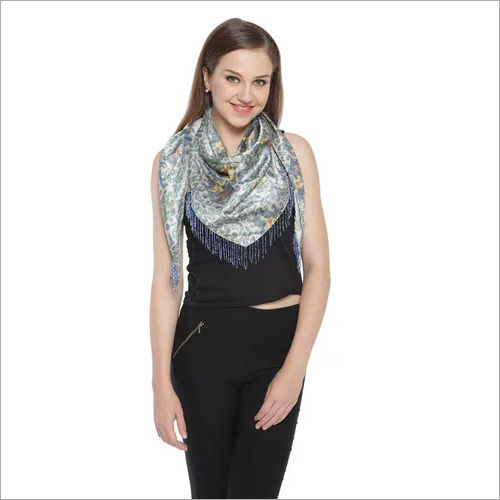 Grey Digital Printed Traingel  Scarves