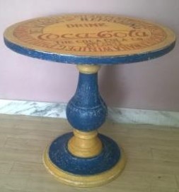 Fancy Vintage Wooden Round Table - 57x60x60 cm | Modular Design, Longer Life, Ideal for Homes and Commercial Spaces