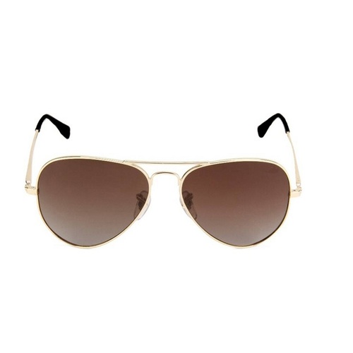 Mens Brown and Gold Sunglasses - Stainless Frame Fibre Lenses | Polarized Comfortable Nose Pads 100% UV Protection Attractive Packaging