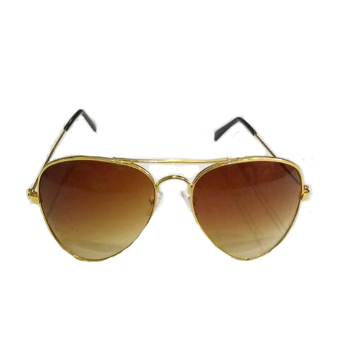 Mens Brown and Gold Aviator Sunglasses - Stainless Frame Brown Fibre Lenses | Polarized Comfortable Nose Pads 100% UV Protection