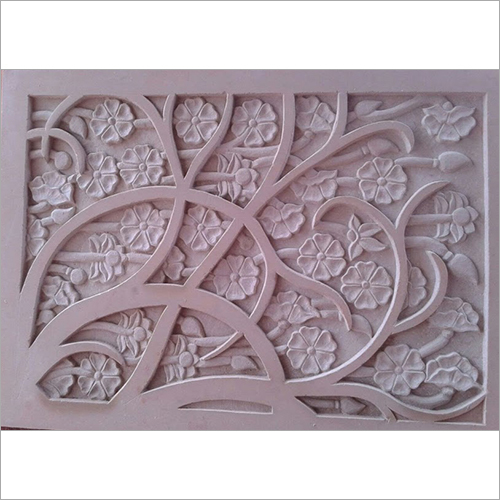 3D White Floral Texture Carving