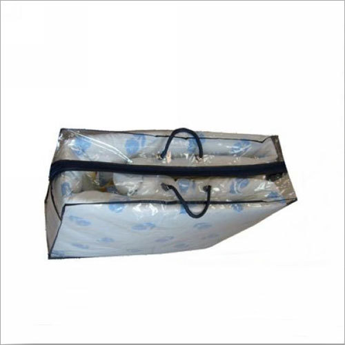 PVC Bedsheet Packaging Cover - Durable Plastic, 2-in-1 Design for Bed Sheets and Pillow Covers, Water and Dust Resistant with Zipper Closure and Carry Handle