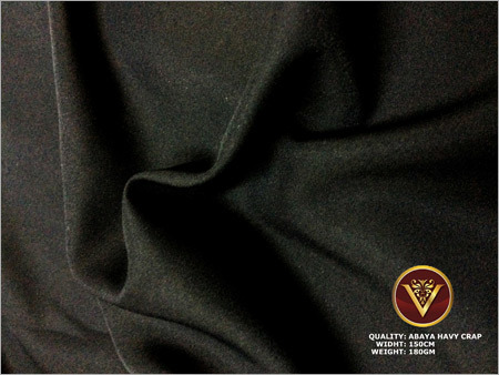 Abaya Crepe Fabric - Polyester Bsy, 150Cm Width, Dull Smooth Texture | Heavy 180Gm, Washable, Non-Fading, Versatile for All Seasons