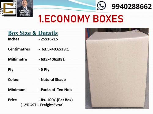 Storage Box - Corrugated Board Material, Natural Shade Unprinted Finish | Eco-Friendly Design, Versatile Usage, Lightweight and Durable