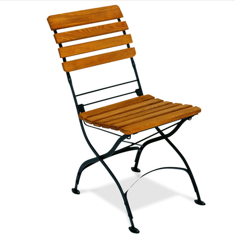 Tan Wood Iron Chair