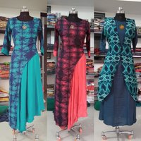 Light Blue Printed Kurtis