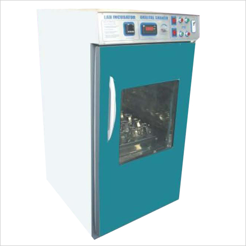 Orbital Shaking Incubator - Mild Steel Body with Stainless Steel Inner Chamber, White & Sea Green Finish | 5-60Â°C Range, Digital Control, Timer, Air Circulation