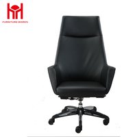 Mif Office Factor Black Bonded Leather Modern Executive Managers Office Chair