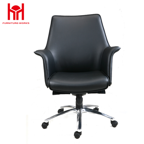MIF Swivel Low Back Office Chair, Black PU Leather By JIANGMEN SHENGSHI FURNITURE CO., LTD.