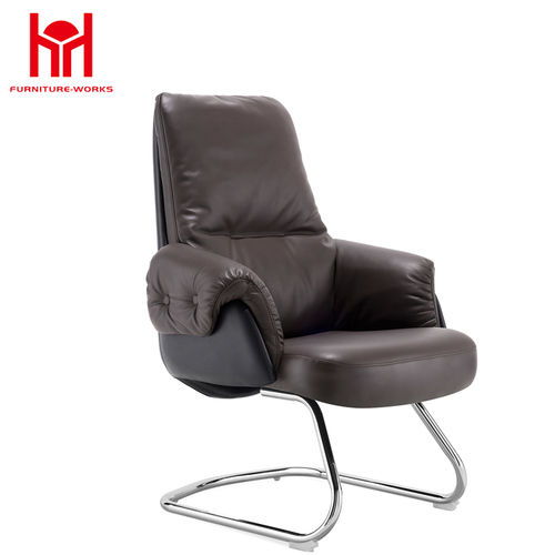 MIF Swivel High Back Office Chair, Yellowish Brown PU Leather