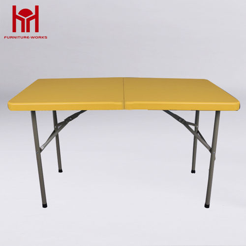 Yellow 4-Foot fold-in-half table