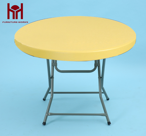 Yellow Round folding table By JIANGMEN SHENGSHI FURNITURE CO., LTD.