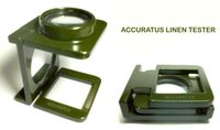 Linen Tester - Aluminum Alloy Material, 6x Magnification | Olive Green, Optical Glass Lenses, Portable Design, Hands-free Operation, 3-fold Folding Action