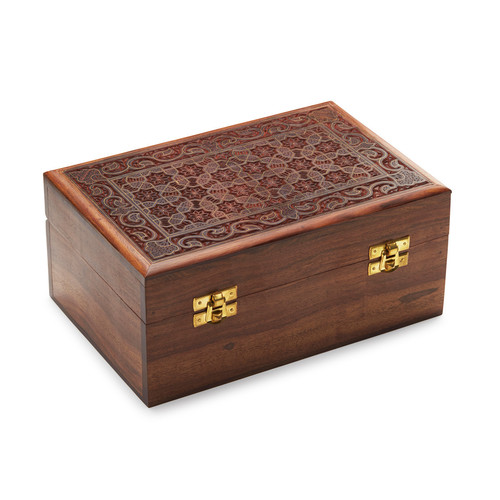Hand carved storage box