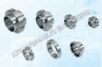 DIN Union Fittings - Stainless Steel, Various Sizes, Silver Finish | Non-Corrosive for Sanitary Use, Temperature Range -30 to 250 Â°C