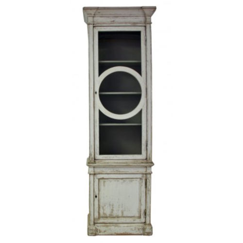 Handmade Wooden One Door Hutch White Distressed