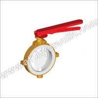 Yellow And Orange Fep Pfa Lined Butterfly Valves