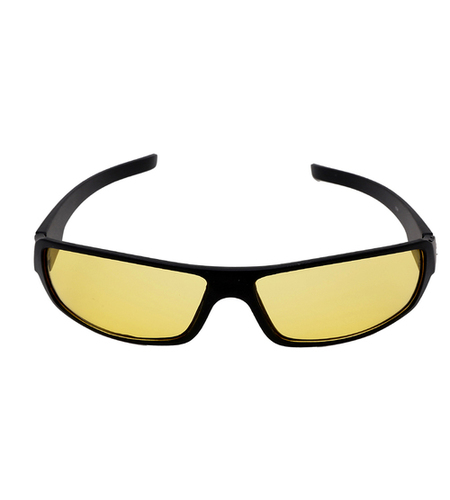 Mens Yellow & Black Night Vision Sunglasses - Plastic Frame, 100% UV Protection, Comfortable Nose Pads, Ideal for Night Driving