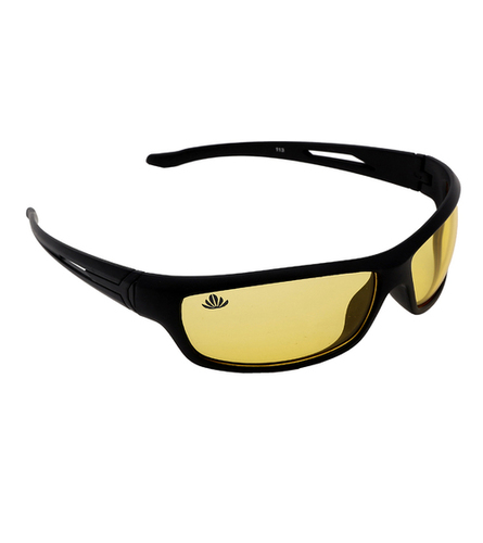 Aviator Unisex Sunglasses - Acrylic Yellow Lenses Black Plastic Frame | 100% UV Protection Comfortable Nose Pads Attractive Packaging