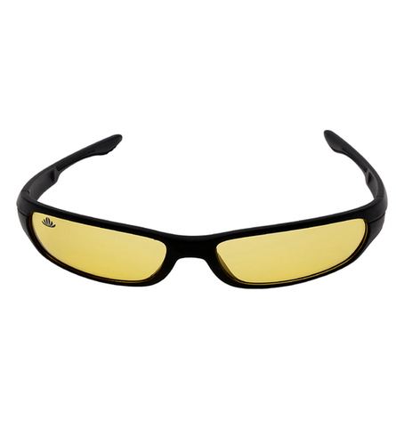 Mens Black Plastic Aviator Sunglasses - Yellow Acrylic Lenses | Comfortable Nose Pads, 100% UV Protection, Attractive Packing