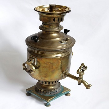 Vintage Brass Samovar Tea Urn