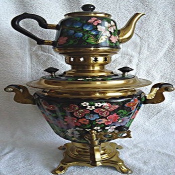 Soviet Hand Painted Electric Samovar Tea Urn