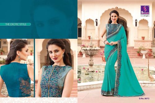 Koti Style Blouse Cotton Silk Saree