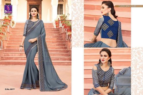 Koti Style Blouse Cotton Silk Saree