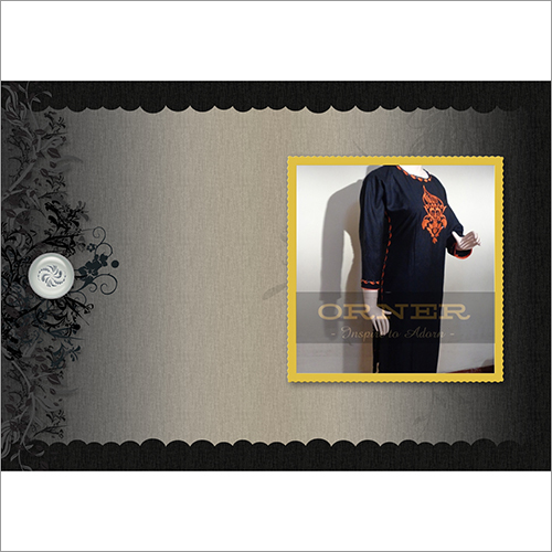 Rayon 3Q Sleeve Embroidery Knee Length Rayon 3Q Sleeve Embroidery Knee Length