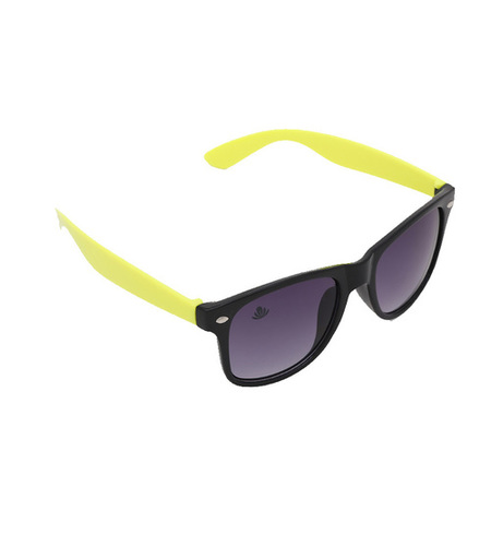 Aviator Sunglasses - Plastic Frame, 100% UV Protection, Yellow Frame and Purple Lenses, Comfortable Nose Pads and Attractive Packaging