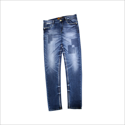 Mens Trendy Denim Jeans - Cotton Blend, Various Sizes, Blue | Slim Fit, Zipper Fly, Five Pockets, Stylish Durable Design