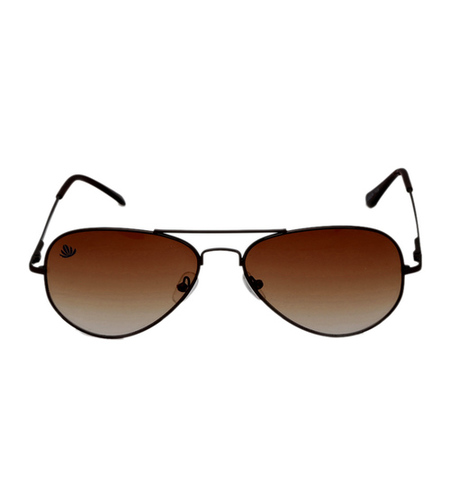 Mens Black & Brown Aviator Sunglasses - Stainless Frame, PC Lenses | Comfortable Nose Pads, 100% UV Protection, Attractive Packing