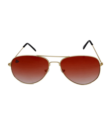 Aviator Unisex Sunglasses - Stainless Frame, Brown Resin Lenses | 100% UV Protection, Comfortable Nose Pads, Attractive Packaging