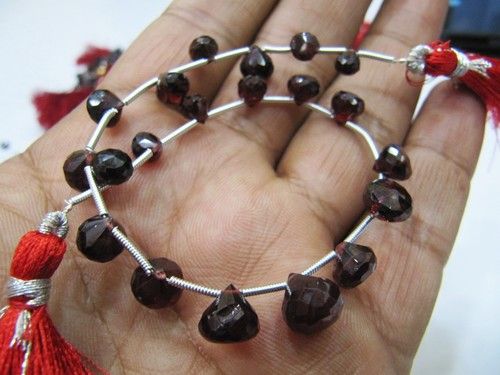 Natural Mozambique Garnet Onion Shape Faceted Garnet 5 To 8mmStrand 8''long