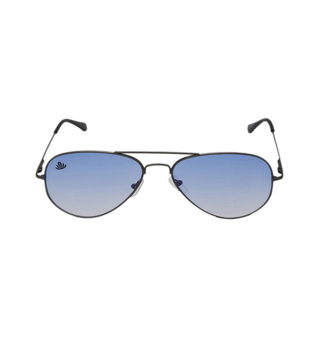 Mens Silver Stainless Steel & Skyblue PC Aviator Sunglasses - Gender Neutral Design, Comfortable Nose Pads, 100% UV Protection, Attractive Packing