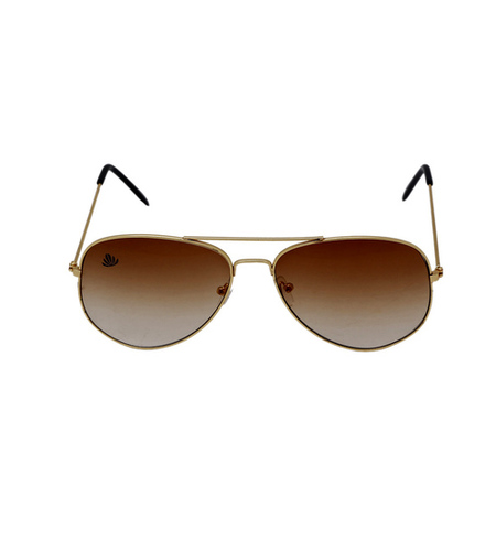 Mens Golden & Brown Sunglasses - Stainless Frame UV Protection | Comfortable Nose Pads Attractive Packaging Unisex Design